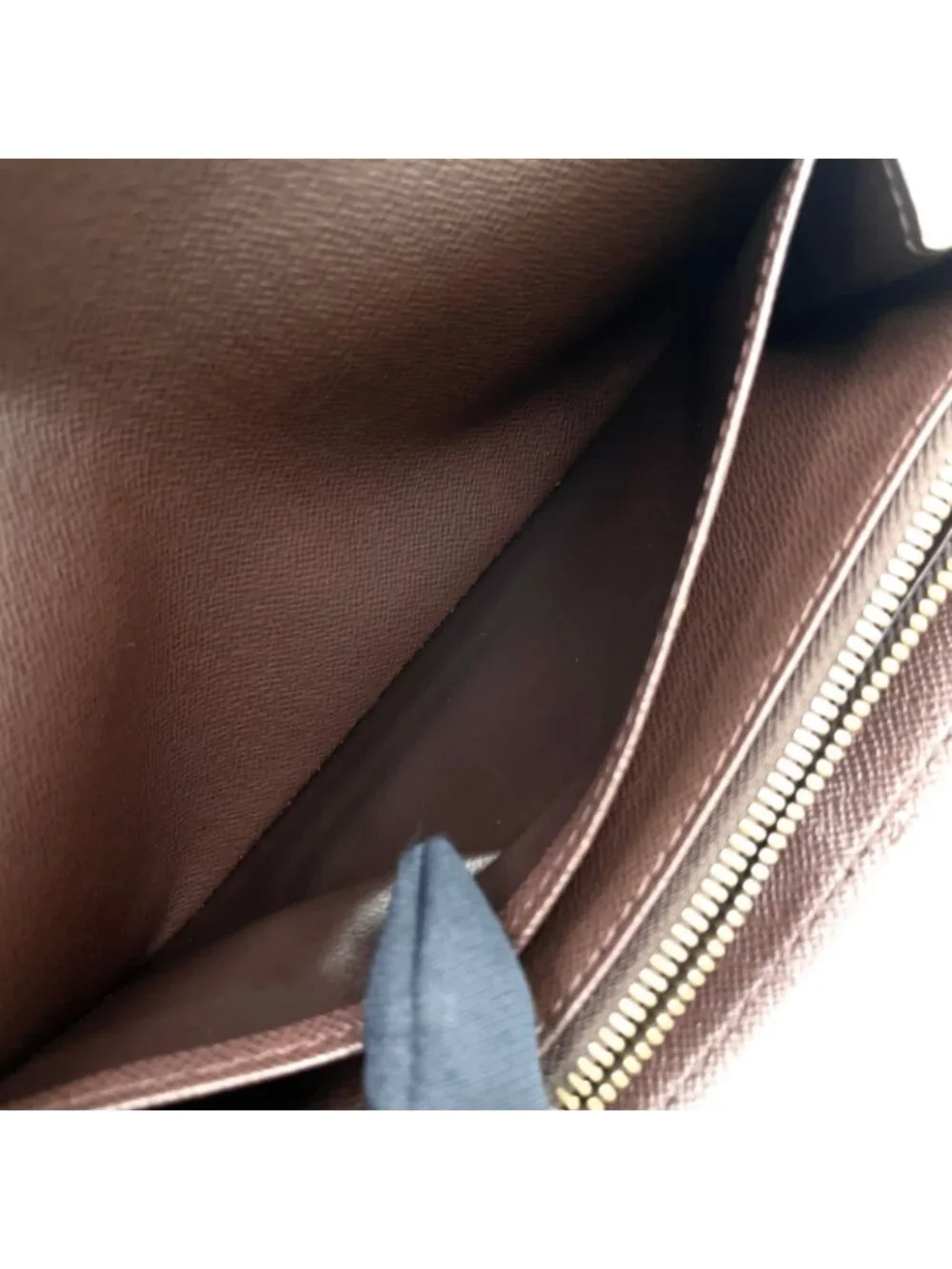 Louis Vuitton Portefeuille Sarah Damier Ebene Initials Leather Brown Bifold